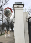 Зеркало сферическое с козырьком ЗС-1200