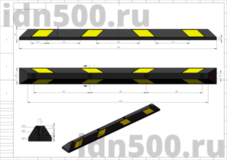 КР-1,83 Колесоотбойник резиновый цельный в точку К