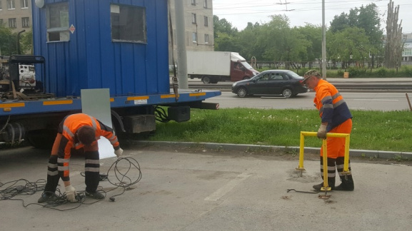 Установка барьеров на парковке