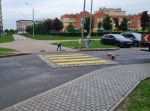 Приподнятый пешеходный переход ПИН (черный средний элемент окрас в массе/сверху) высотой 58 мм