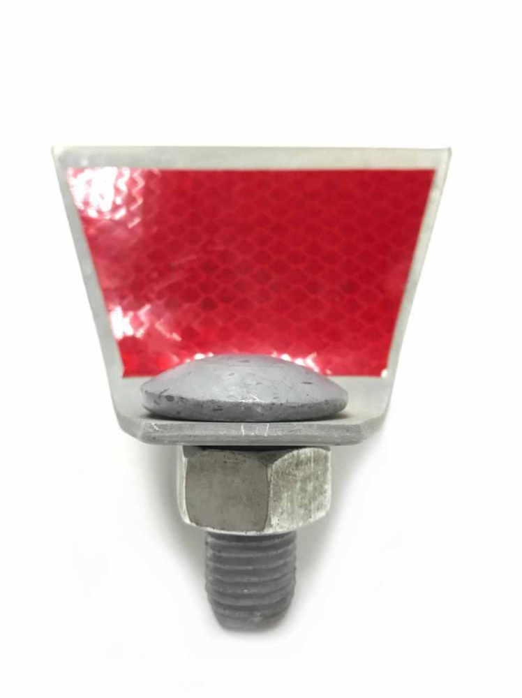Катафот дорожный КД-5 металл 3мм с красным светоотражателем