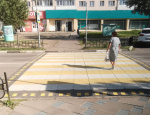 Приподнятый пешеходный переход ПИН (черный средний элемент окрас в массе/сверху) высотой 58 мм