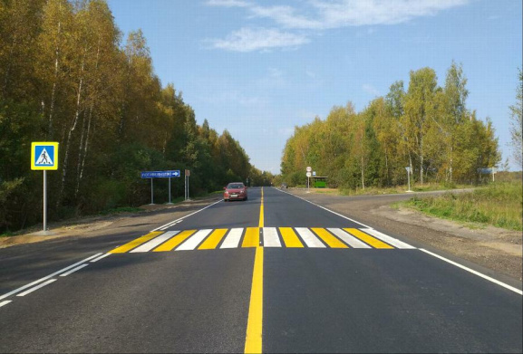 Нанесение разметки пешеходного перехода
