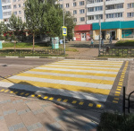 Приподнятый пешеходный переход ПИН (белый средний элемент окрас в массе/сверху) высотой 58 мм