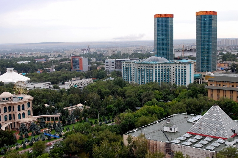 МФК "Almaty towers", вид с высоты птичьего полета
